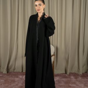 Lace edge abaya